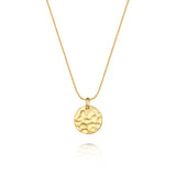 Ava Hammered Disc Necklace 18ct Gold Vermeil