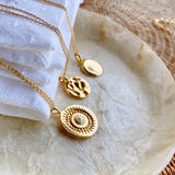 Ava Hammered Disc Necklace 18ct Gold Vermeil