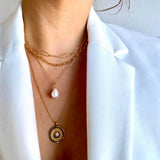 Grace Circle Pearl Necklace 18ct Gold Vermeil