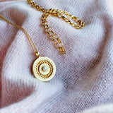 Grace Circle Pearl Necklace 18ct Gold Vermeil