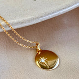Goldie Star Disc Necklace 18ct Gold Vermeil