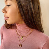 Ava Hammered Disc Necklace 18ct Gold Vermeil