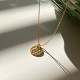 Ava Hammered Disc Necklace 18ct Gold Vermeil