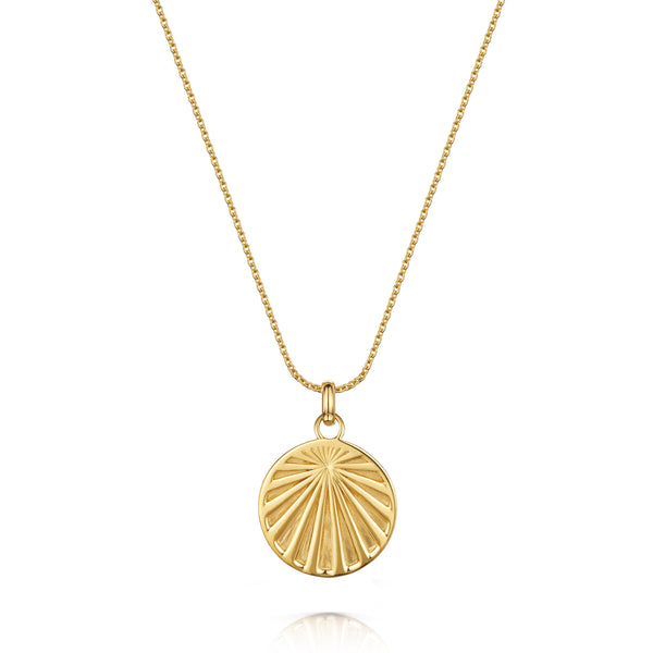 Celeste Sunray Circle Disc 18ct Gold Vermeil