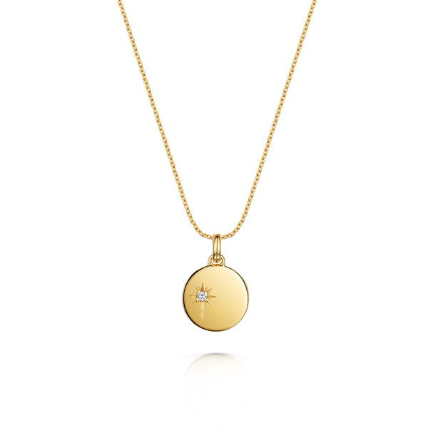 Goldie Star Disc Necklace 18ct Gold Vermeil