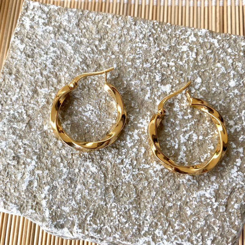 Twisted Hoops in 18ct Gold Vermeil