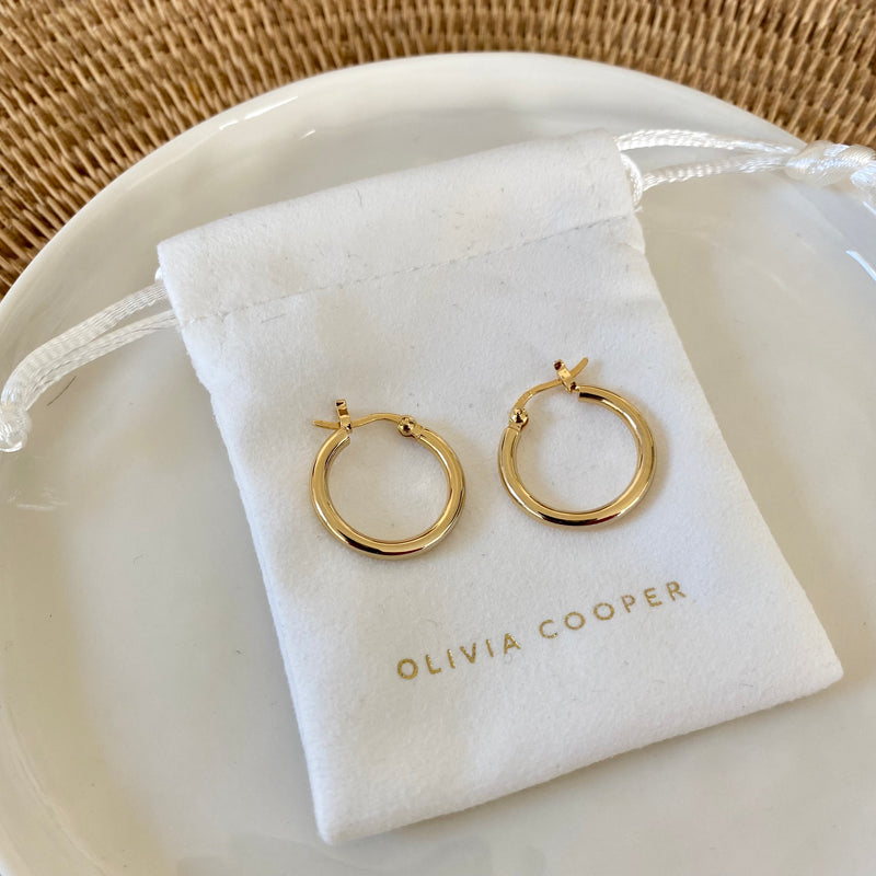Classic Chunky Hoops in 18ct Gold Vermeil