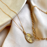 Sophie Sunray Oval Necklace 18ct Gold Vermeil