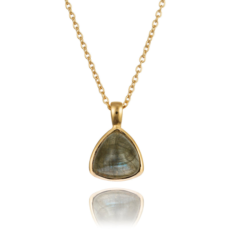 Labradorite Gemstone Necklace 18ct Gold Vermeil