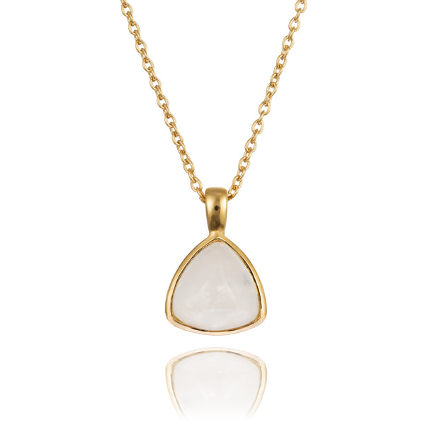 Rose Quartz Gemstone Necklace 18ct Gold Vermeil