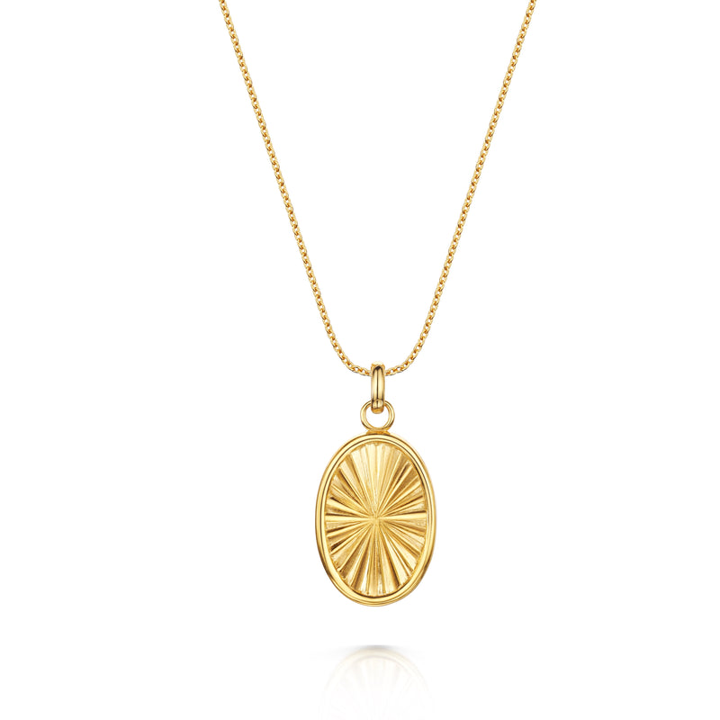 Sophie Sunray Oval Necklace 18ct Gold Vermeil