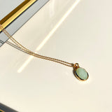 Green Onyx Gemstone Necklace 18ct Gold Vermeil